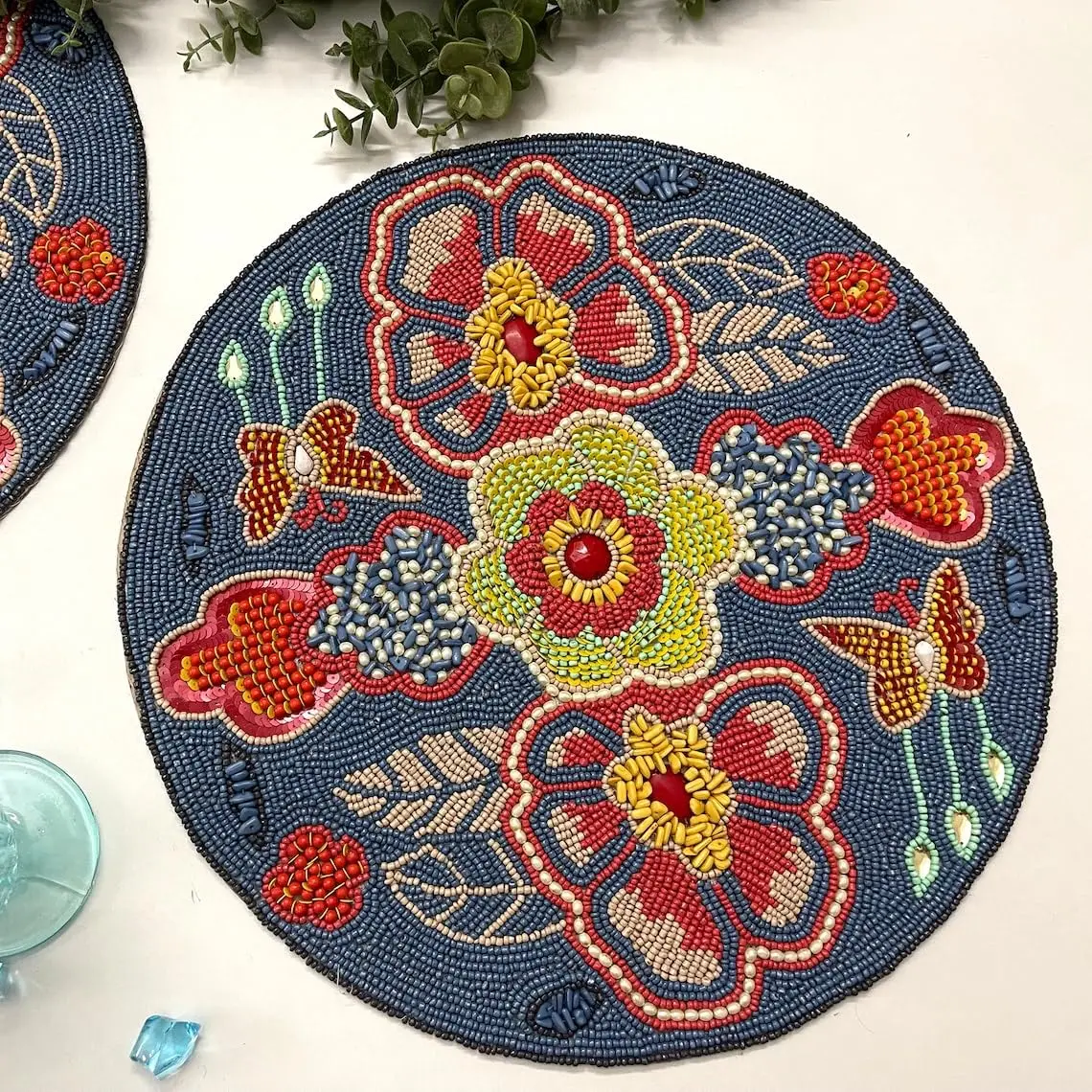 Set of 6 Handmade Placemats 14 Inch | Lightweight Decorative Dining Table Mats for Wedding, Party & Everyday Use | Easy