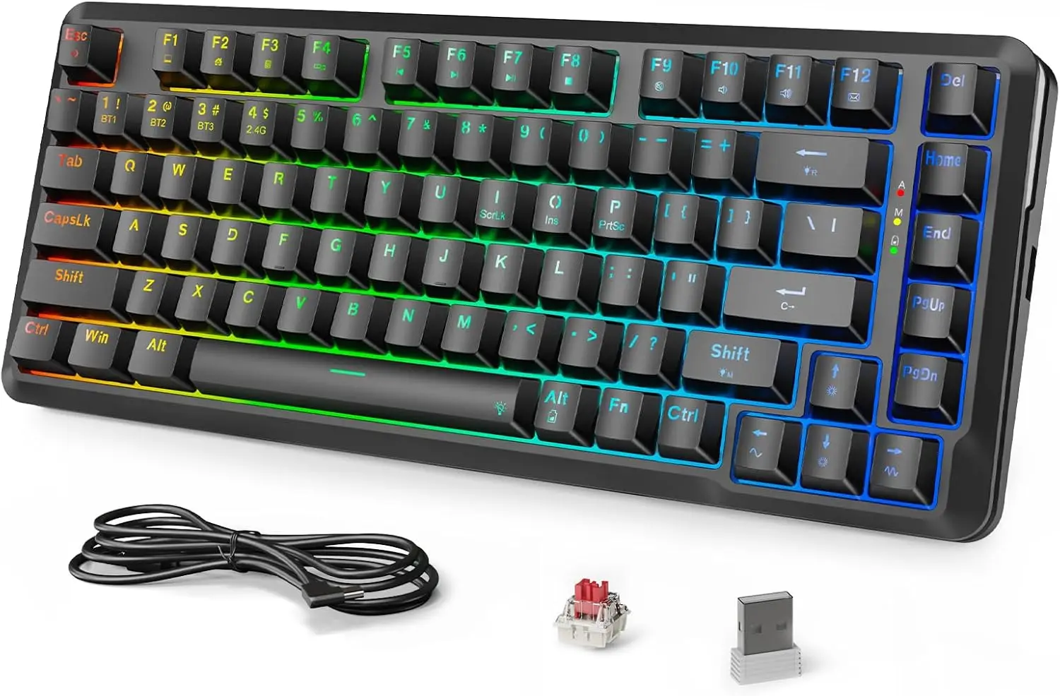 

K713 Wireless Mechanical Keyboard, RGB Gaming, 3-Mode, Linear Red Switches, 75% Layout, Hot Swappable - Black