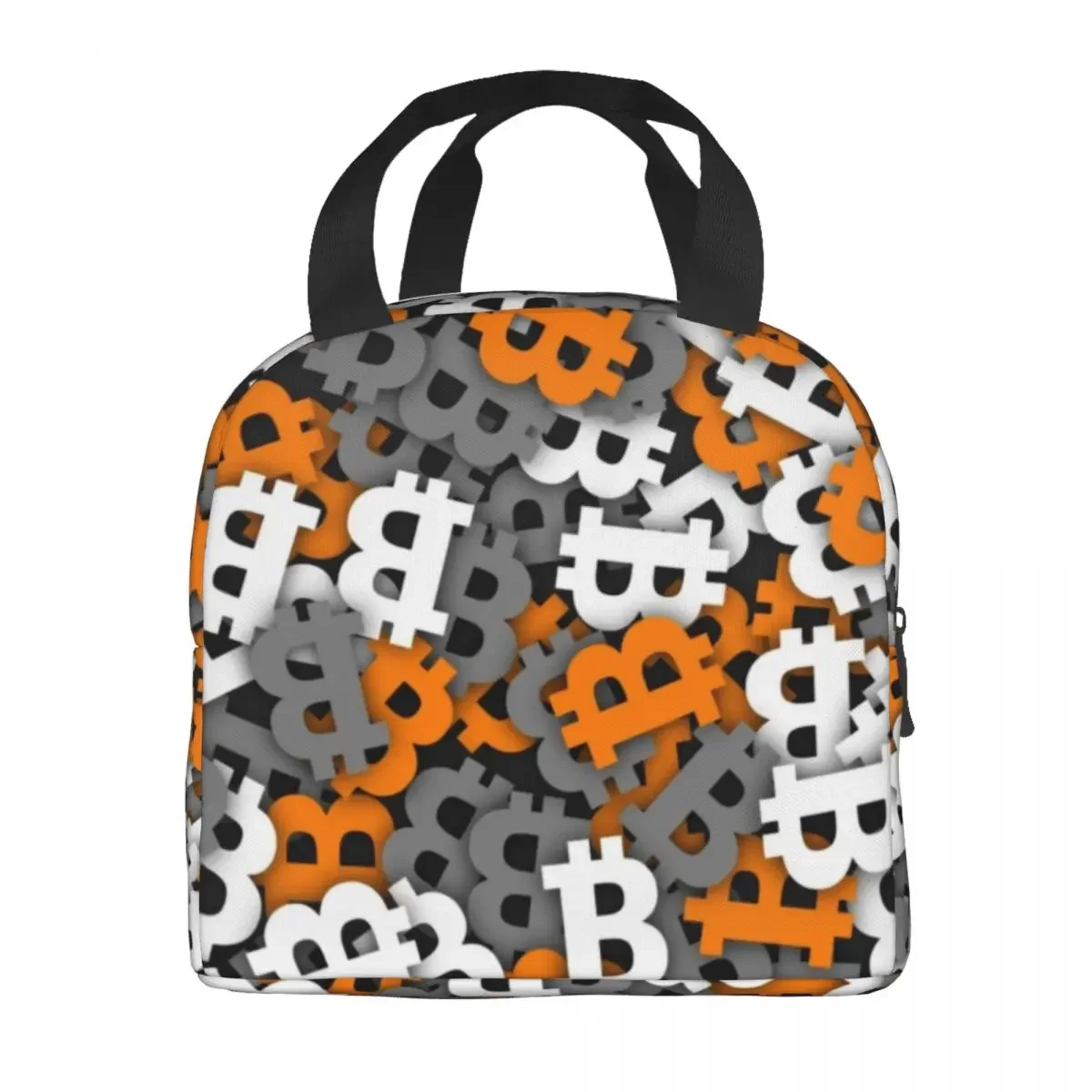 Bitcoin Urban Camouflage Thermal Insulated Lunch Bag Women BTC Blockchain Cryptocurrency Resuable Lunch Tote for School Food Box