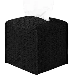 Leather Tissue Box Household Living Room Tea Table PU Rattan Leather Tissue Box Kitchen Desktop Nordic Napkin Holder Storage Box