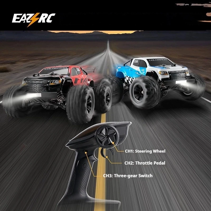 EAZRC 1/18 Scale 4WD RC Truck Off-Road Remote Control Powerful Motor Shock Absorption Multiple Terrain RTR Model For Birthday
