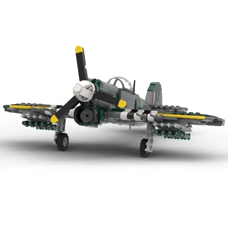 Moc Building Bricks Military Aircraft Model Hawker Typhoon Fighter Technology Modular Blocks Gift Christmas Toy DIY Set Assembly