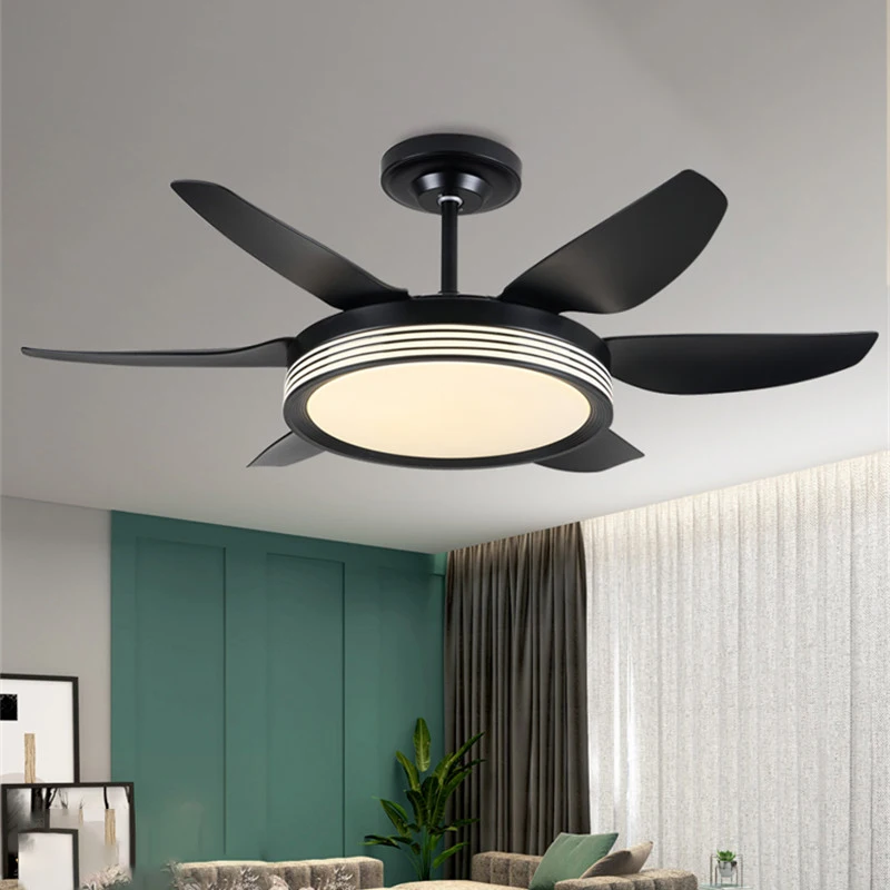 SOURA Fan Light Nordic LED Ceiling Fan Light Modern Minimalist Restaurant, Living Room, Bedroom Commercial Electric Fan