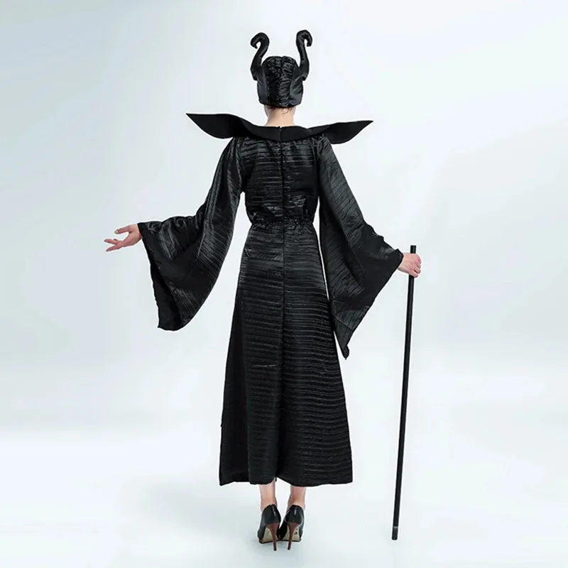 

New ★ Movie Costume Women Witch Maleficent Cosplay Clothes Dress Helmet Suit Halloween Pa★ 2025 qi☆