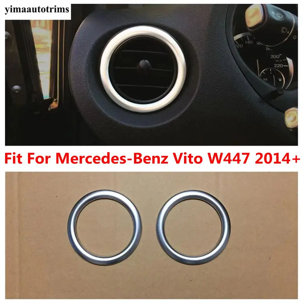 

Car Dashboard Air AC Vent Outlet Decoration Ring Circle Cover Trim Matte Accessories For Mercedes-Benz Vito W447 2014 - 2019