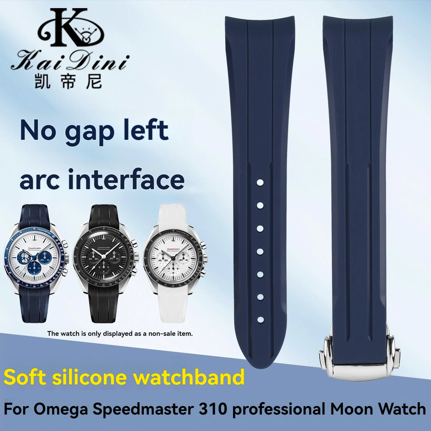 

High Quality Silicone Watchband For Omega Speedmaster Watch 310 Moon Strap Men‘s Arc interface Silicone Waterproof Watch Strap