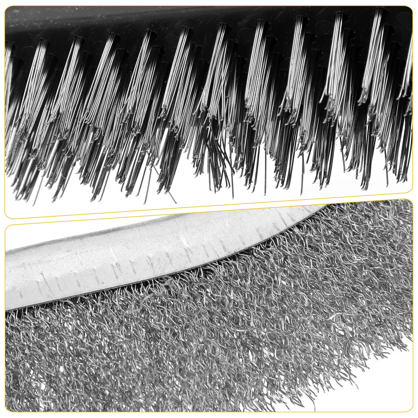 

2pcs Stainless Steel Cleaning Brushes Rust Removal Tool Durable Metal Brush For Door Window Motor Surface Dirt Cleaner