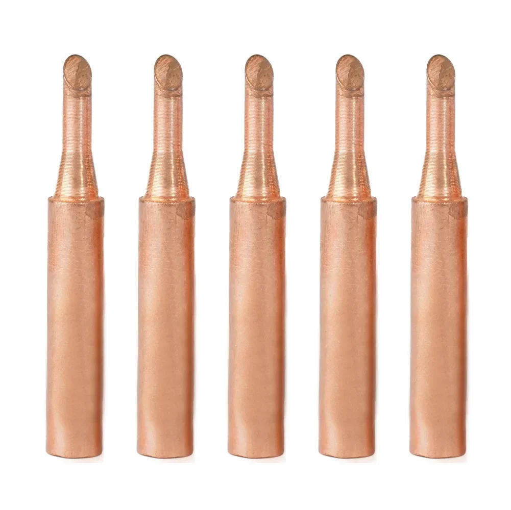 

5pcs 900M-T Copper Soldering Iron Tips Welding Tip Head Tools Electric Soldering Iron Tip For Lower Temperature Soldering