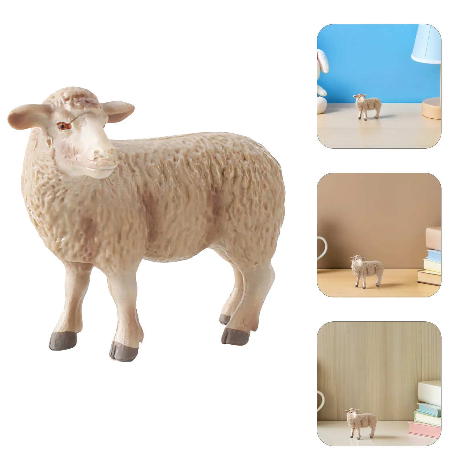 

1Pcs Realistic Sheep Decoration for Home Office Desk Shelf Living Room Creative Animal Ornament Aesthetic Photo Prop Gift Vivid