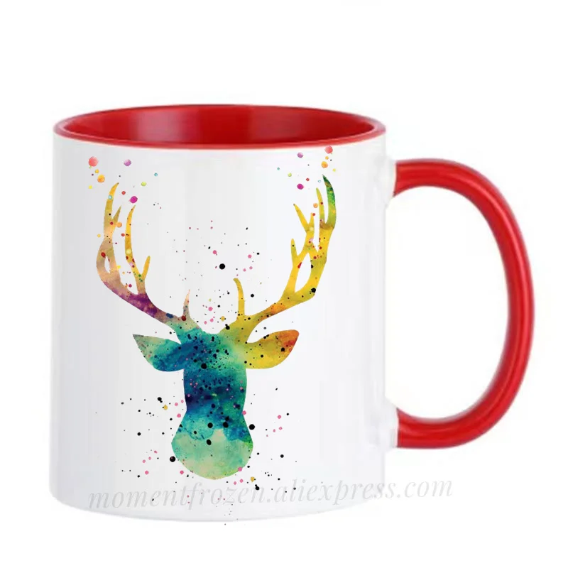 Buck Mugs Deer Cup Cafe Caffeine Cocoa Coffee Tea Mugen Friend Gifts Home Decal Milk Tableware Coffeeware Teaware Beer Drinkware