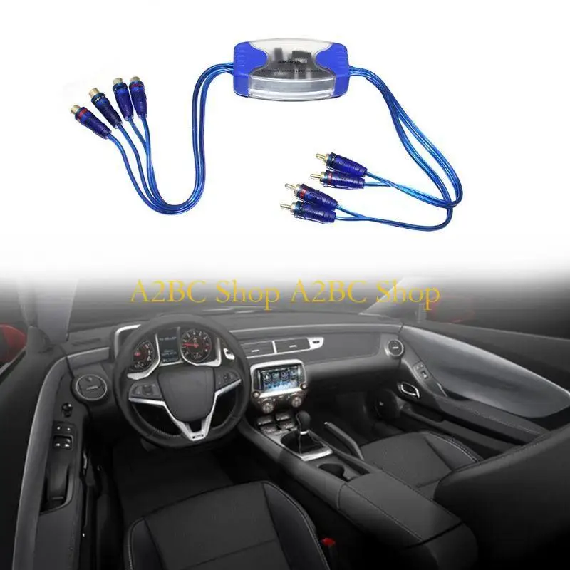 A2BC Home Stereo System Universal 12V Line Noise Sound 4 Channel RCA Ground Loop Isolator Noise Filters Car