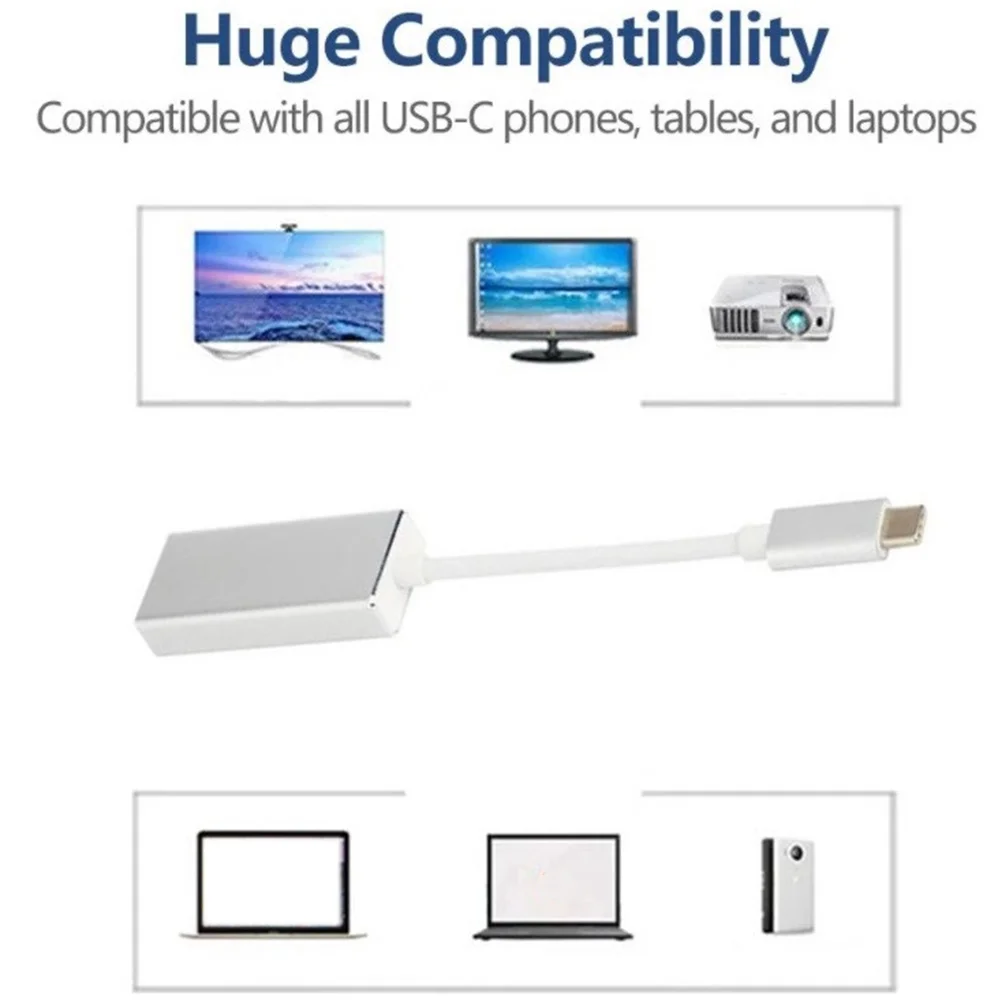 USB C إلى محول DisplayPort ، USB ، نوع C إلى DP يدعم المحول 4K UHD ، P