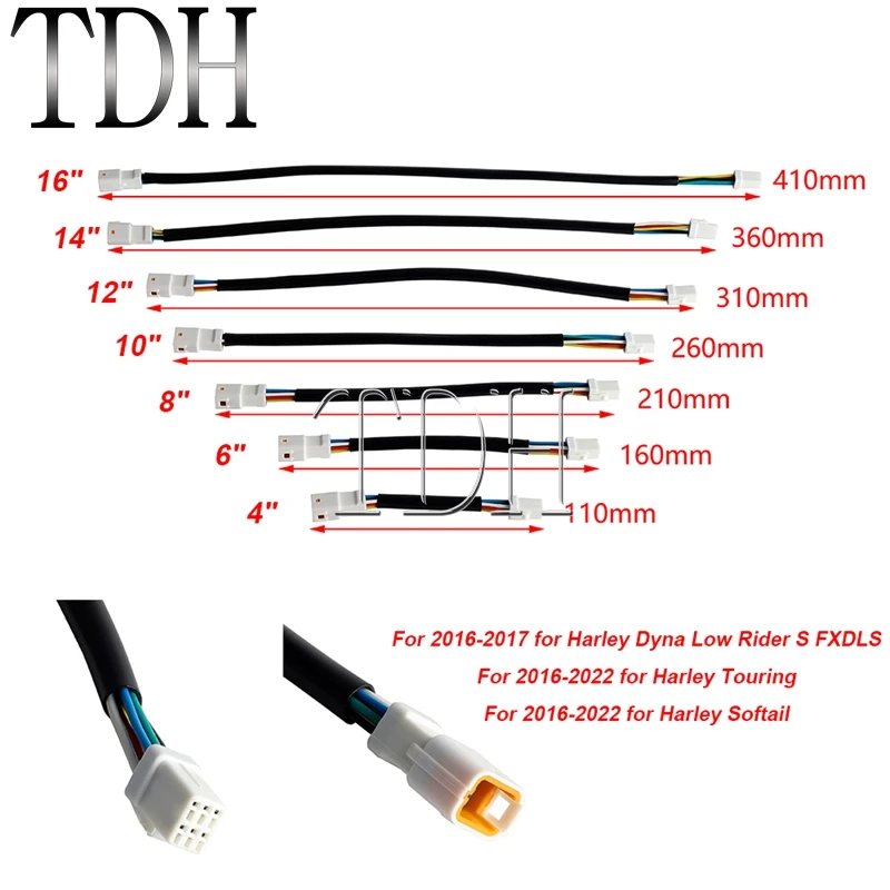 �y�Z�[�����zMotorcycle 6"-14" Speedometer Instrument Wire Cable Connector Gauges Switch Extension Wiring Harness For Harley Softail Dyna