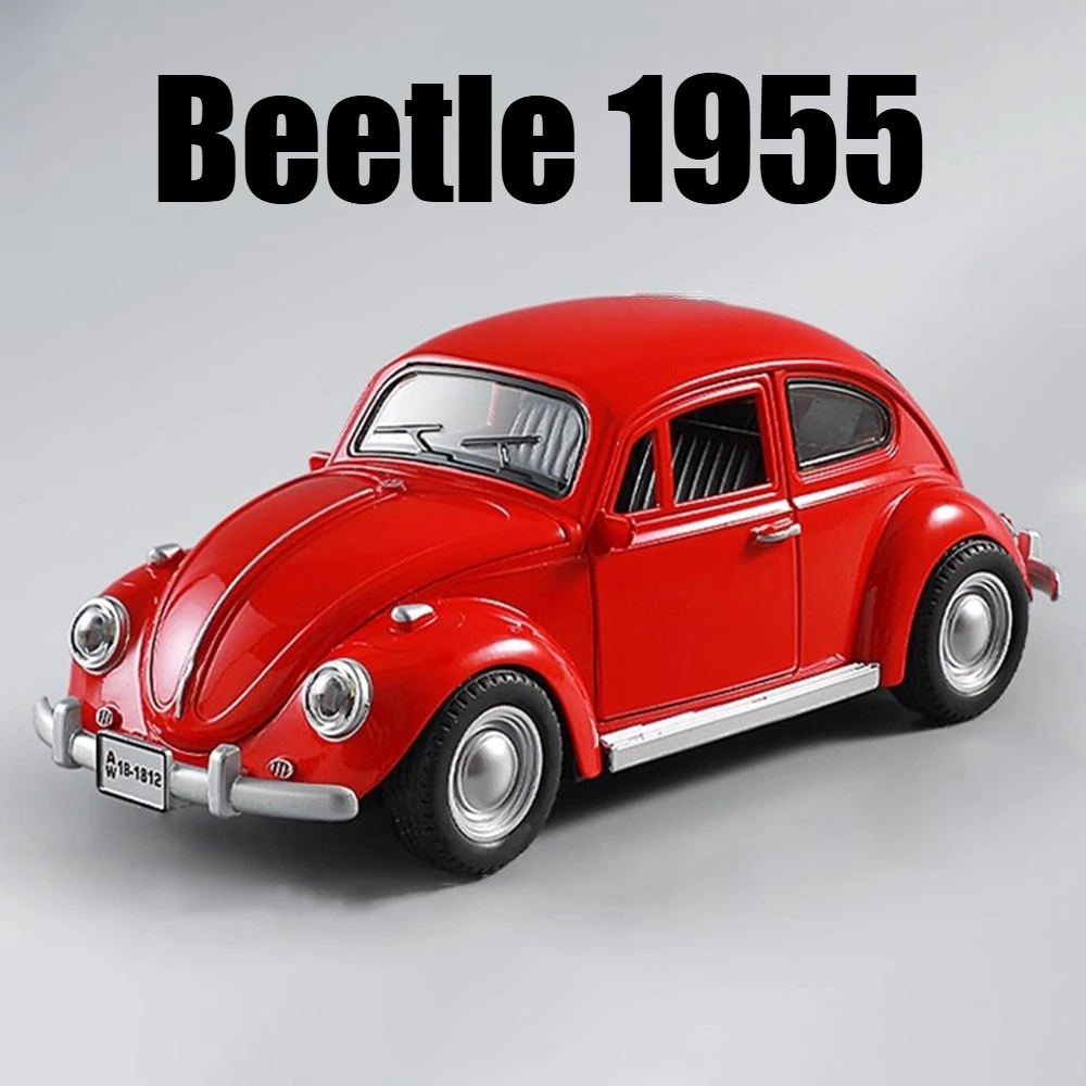 

Large 1:18 Beetle 1955 Huayra BC Sports Car Toy Model Metal Diecast Doors Opened Pull Back Models Boys Collectible Ornaments