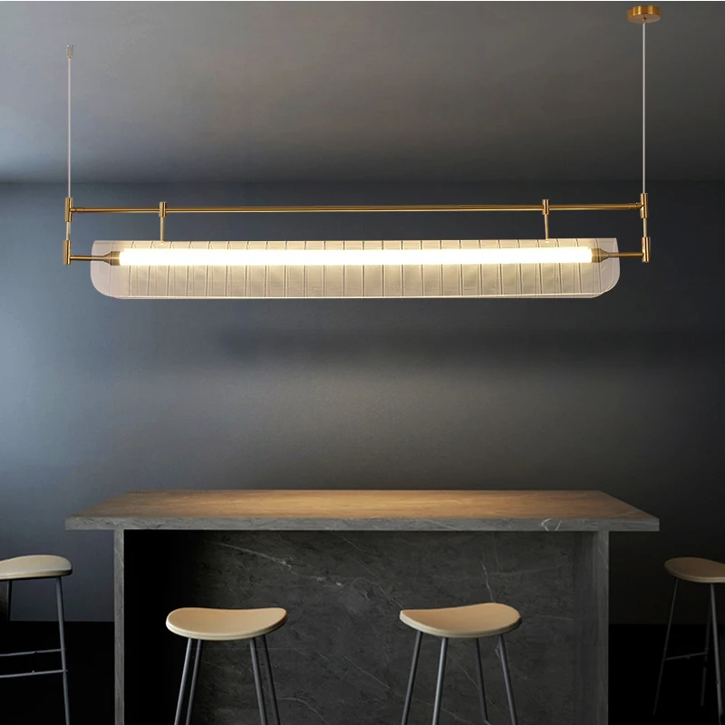 Linear pendant light Simple Art Creative Long lamp italian design Restaurant Study Office kitchen island light