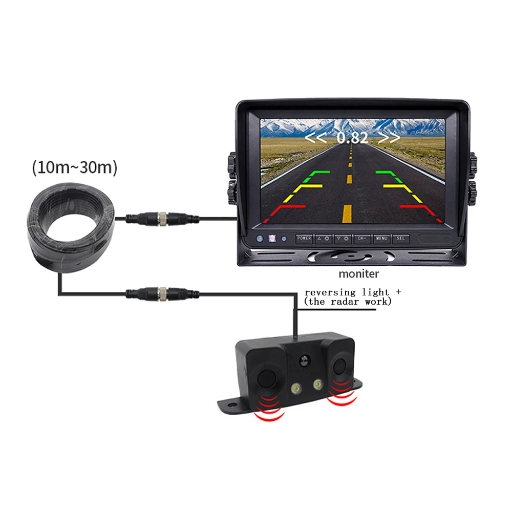 

7 Inch AHD Display Rear View Camera System For Truck Camera With Parking Sensor Camera System PZ610