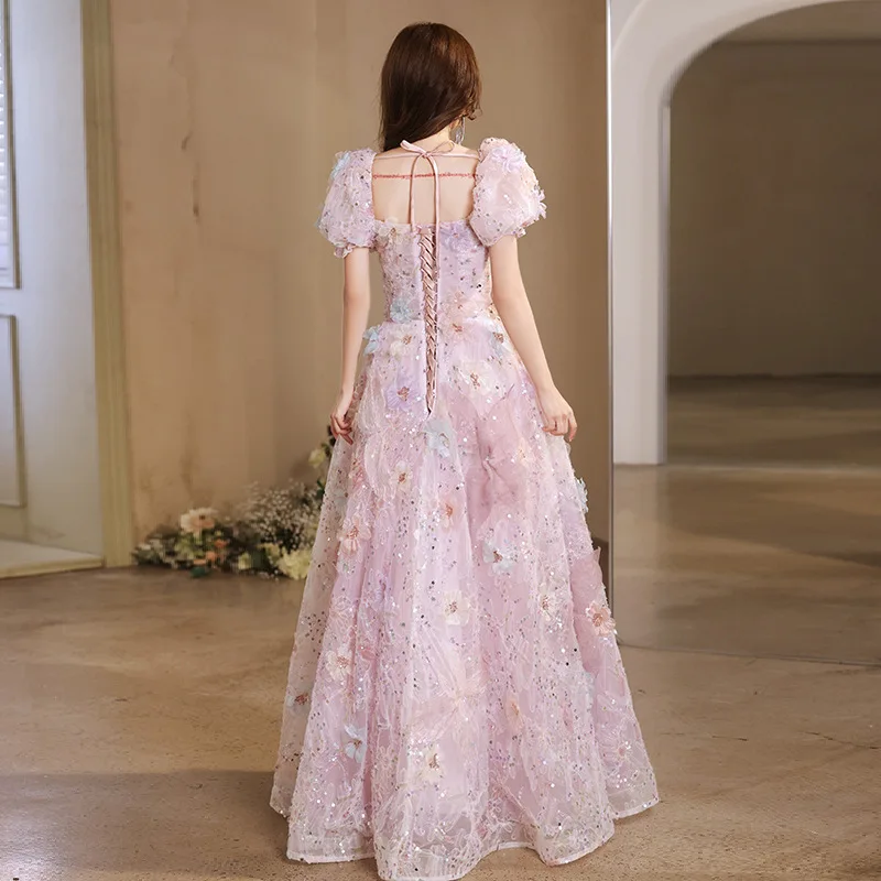 Evening Dresses 2024 New Sweet Flower Party Dresses Elegant A-line Classic Prom Dresses Customized For Girls image 5