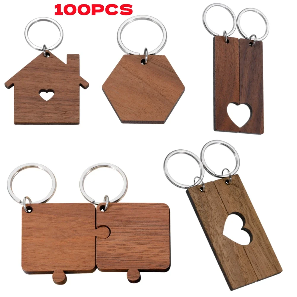 

100pcs Wooden Pet ID Tags Dog ID Collar Pendants Wood Keyring Handwork DIY Charm Accessories Blank Wood Keychain Dog Cat Tag