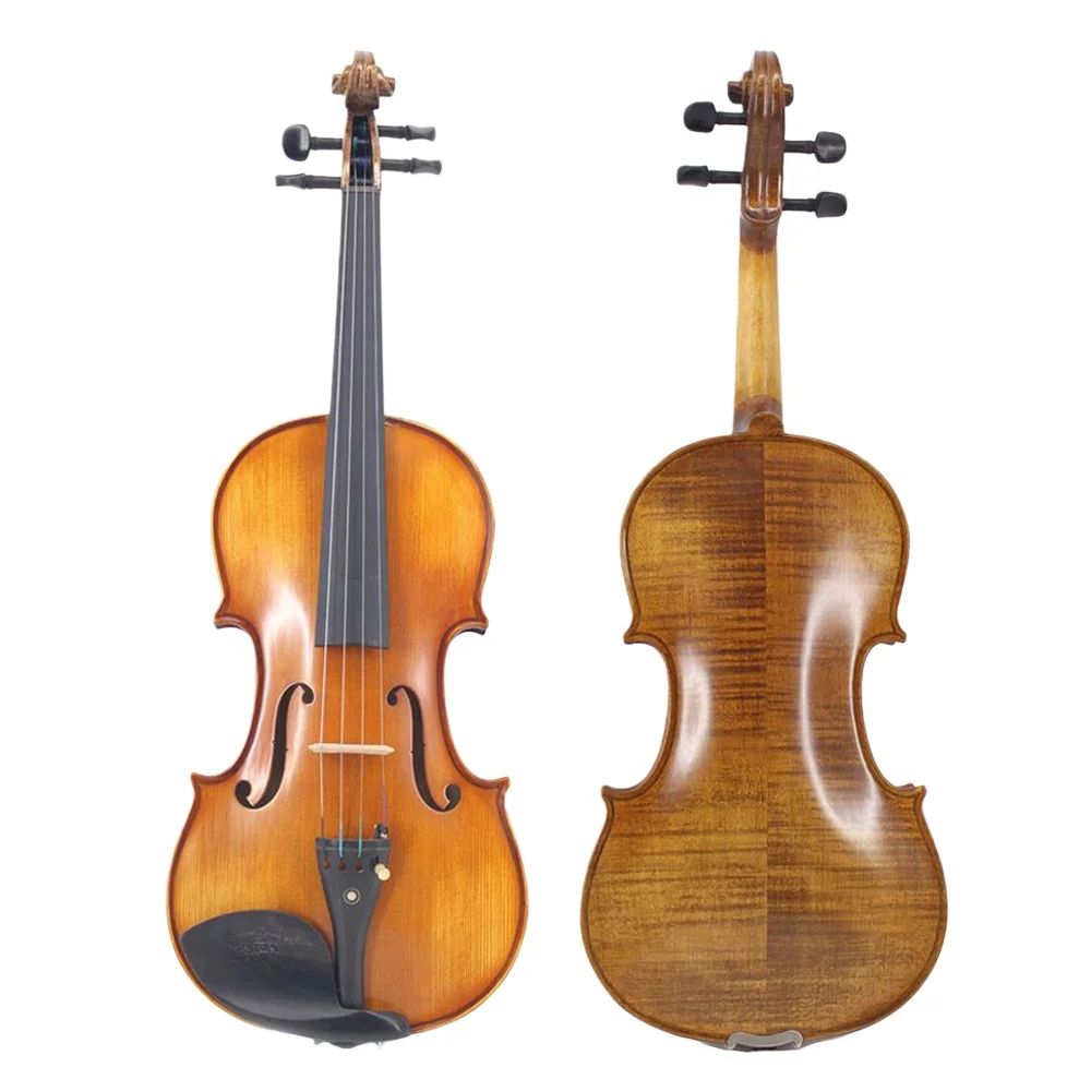 4/4‑1/8 Size Handmade Pattern Violin With Case Bow For Students Beginners Practice Grade Examination Home Performance