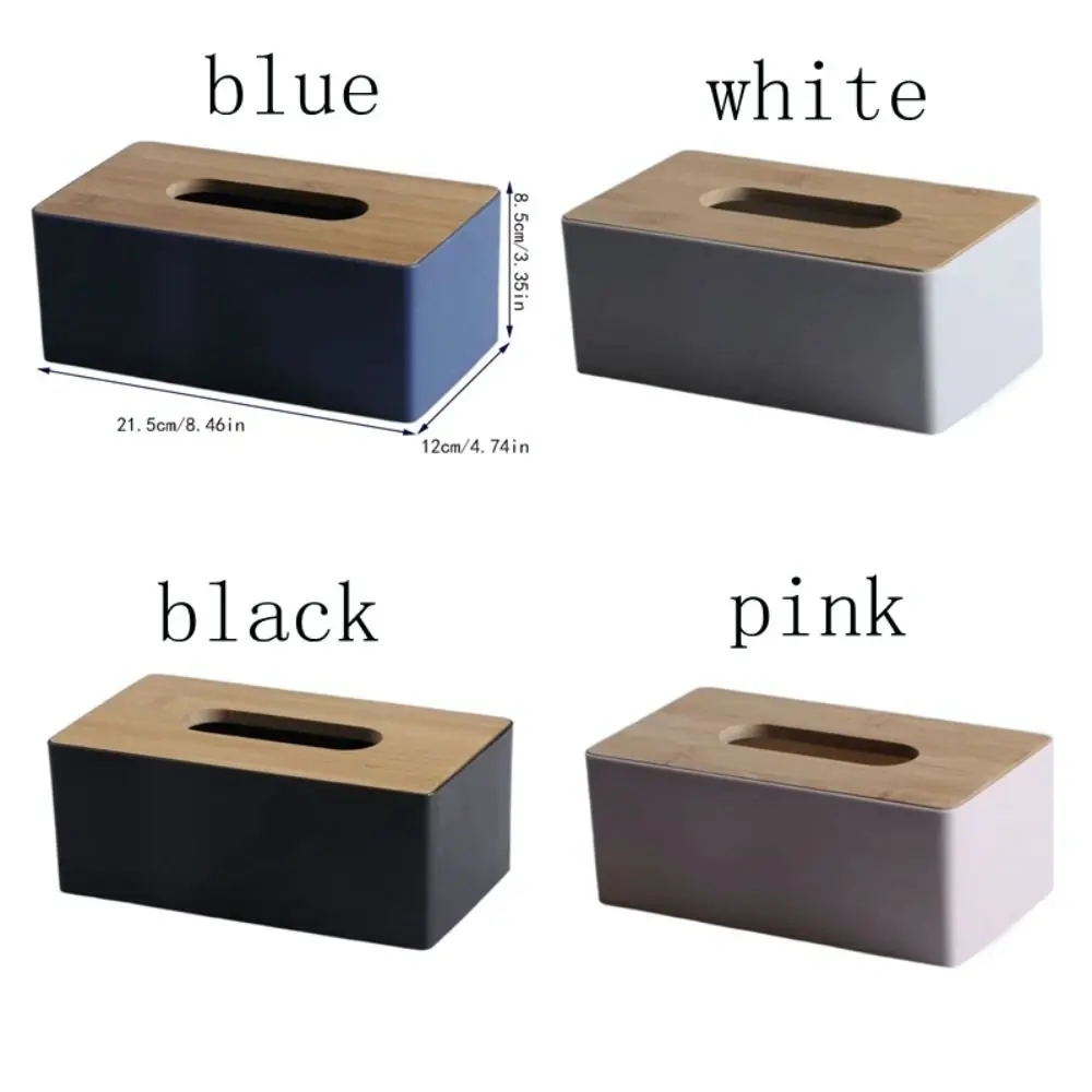 Tissue Box Napkin Holder Paper Container Bamboo Cover Solid Wood Hotel Storage Box Home Table Decoration