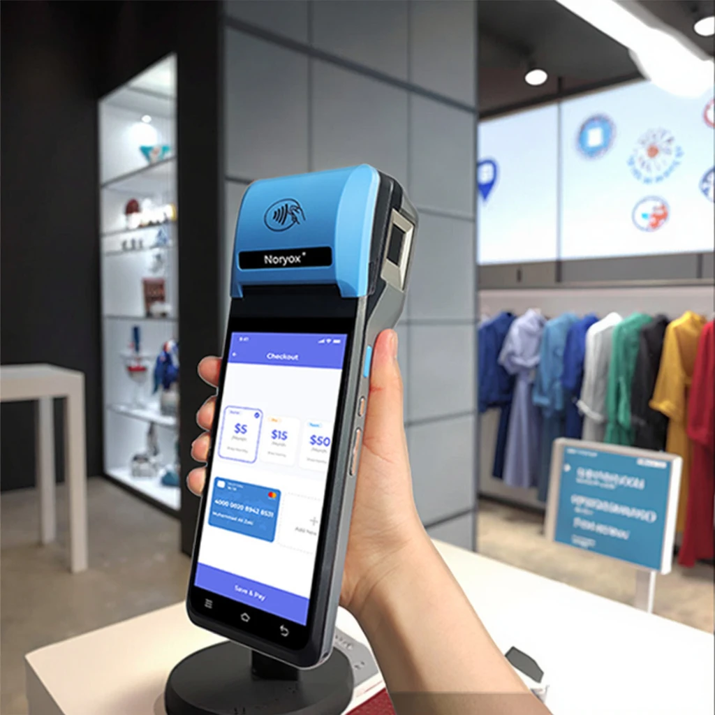 5.5-inch POS Cashier Touch Screen Android 12 All-in-one Handheld POS Terminal NFC Bluetooth USB Thermal Printer Compatibility