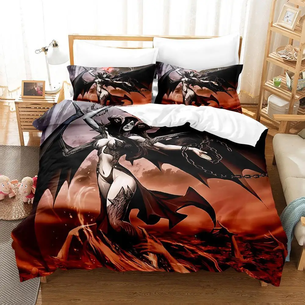 

Personality Demoness Bedding Set Single Twin Full Queen King Size Bed Set Adult Kid Bedroom Duvet cover Sets Anime Bed Sheet Set