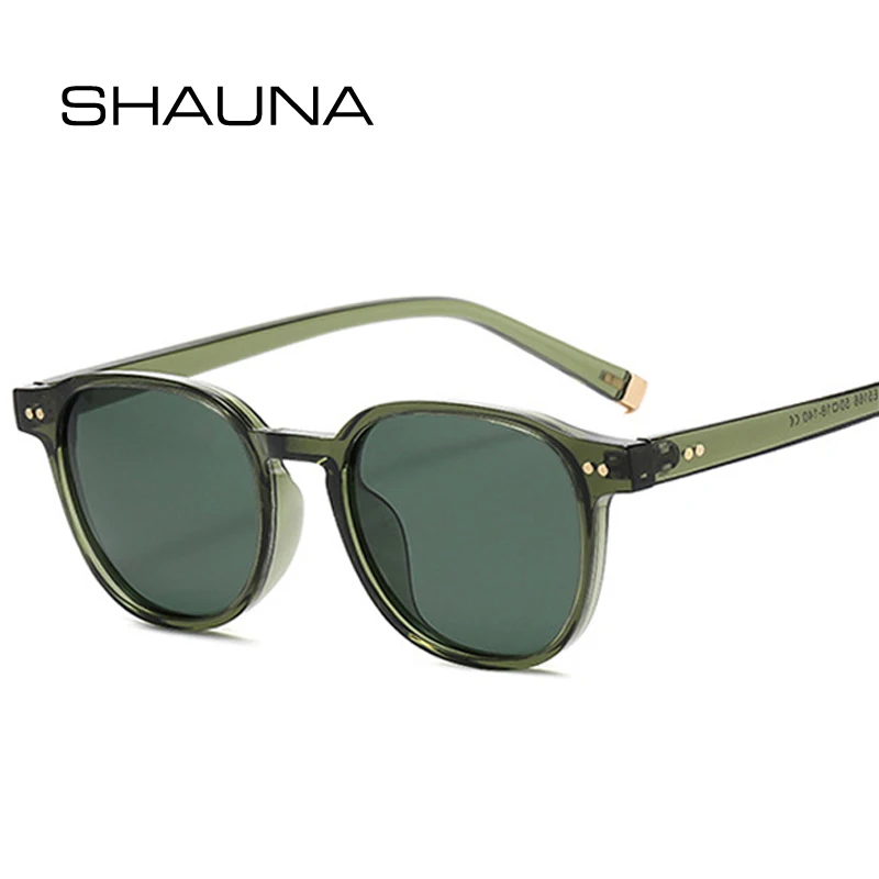 SHAUNA Retro kwadratowe damskie okulary przeciwsłoneczne z polaryzacją moda nity dekoracje mężczyźni Punk okulary przeciwsłoneczne do jazdy odcienie UV400