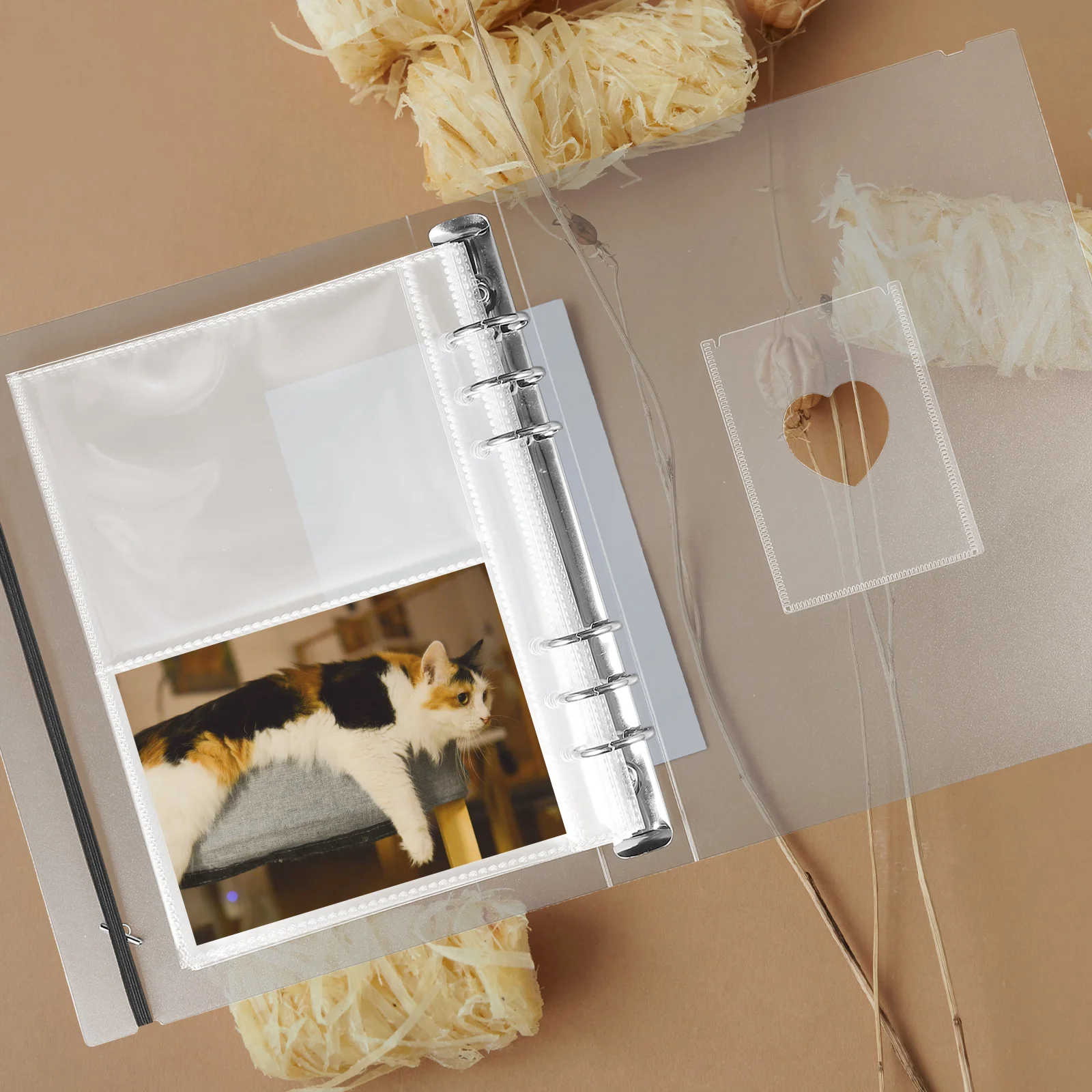 25 Pages Transparent A5 Loose Leaf Card Album Photo Sleeve Storage Book Postcard Sleeves Cards ID Credit Gift Card