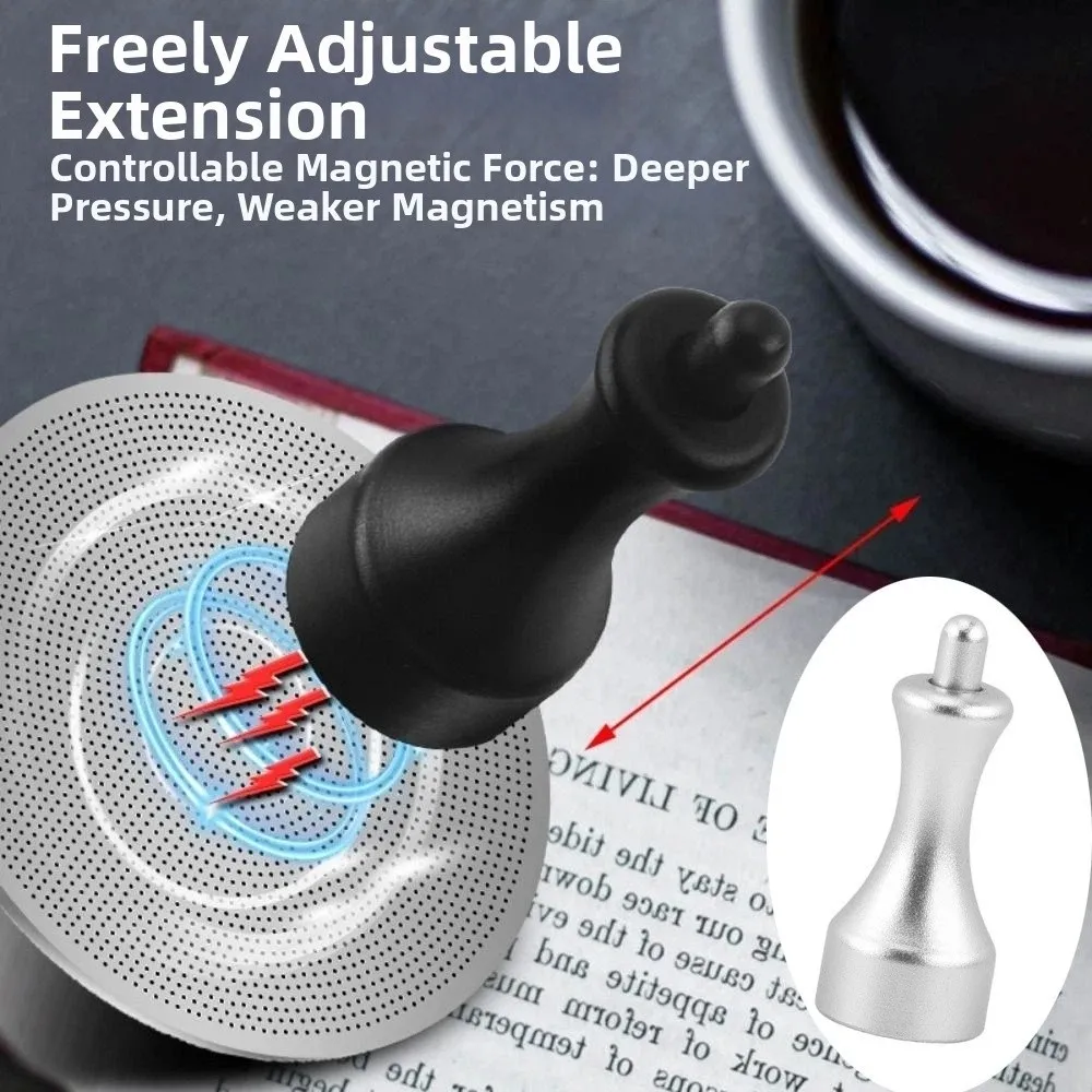 Magnetic Coffee Filter Suction Handheld Aluminum Alloy Coffee Puck Screen Suction Press Type Powder Free Coffee Extraction Tool