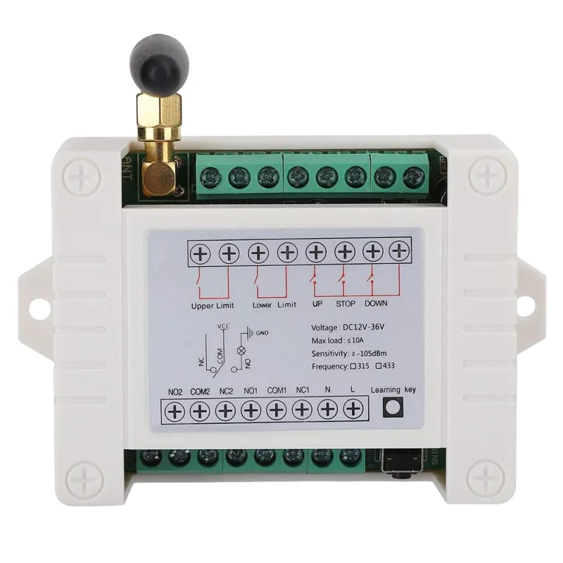 Universal 12V-36V 2-Kanal-Funkmotor RF-Fernbedienung Relaismodul Schalter Empfänger Motor vordere und hintere elektrische Türen – Detail 2