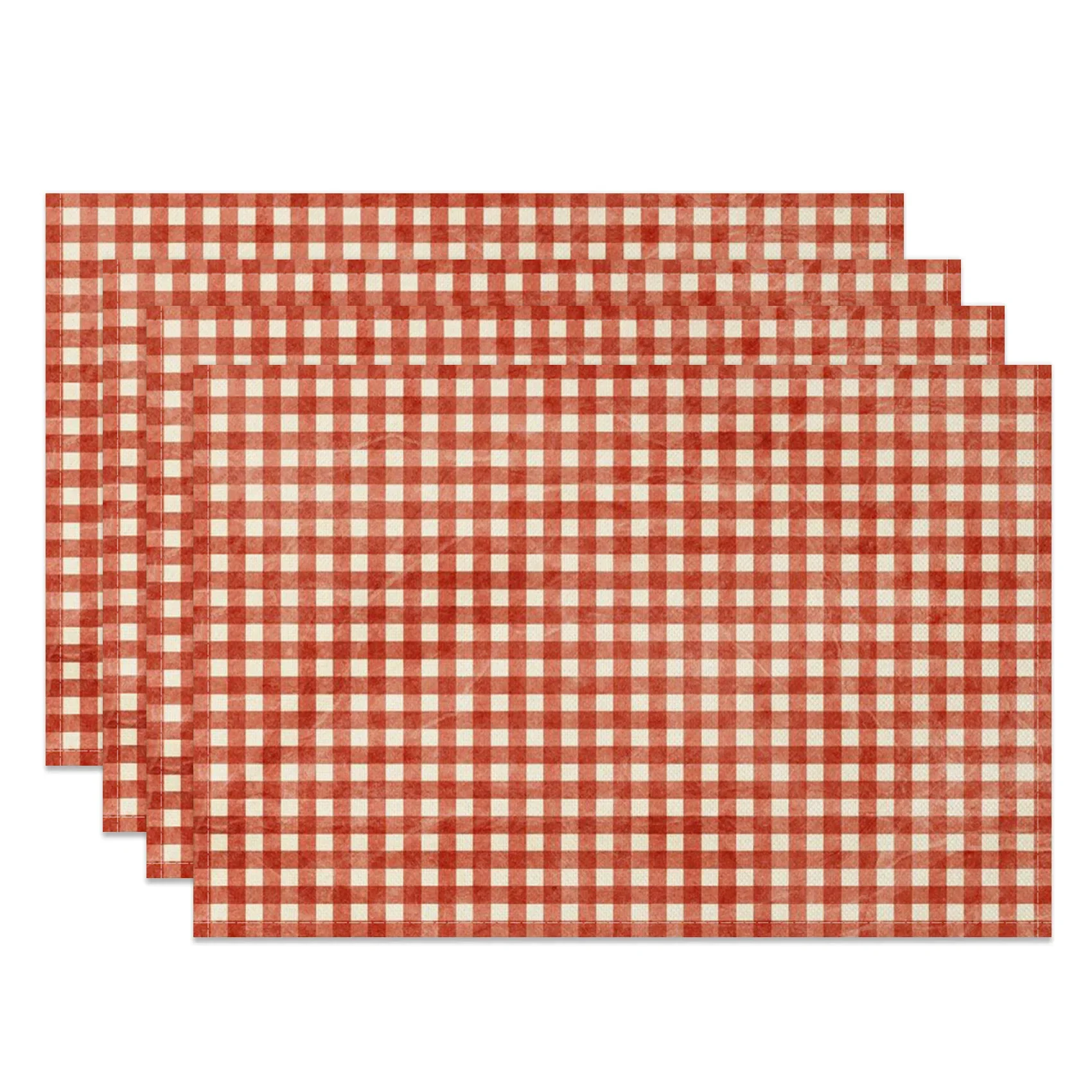 Checkered Pattern Placemats Dining Table Mats Modern Plaid Design for Kitchen Party Office Multiple Colors Washable Durable