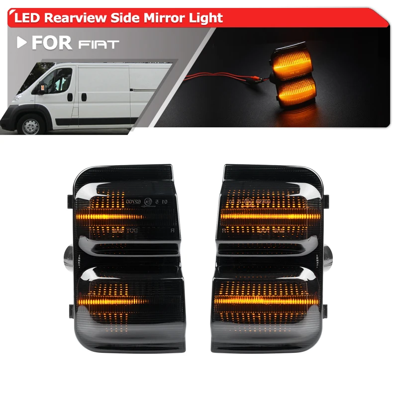 

2x Smoked Dynamic Amber Led Side Wing Mirror Turn Signal Blinkers For Peugeot Boxer Fiat Ducato Citroen Jumper Relay For RAM