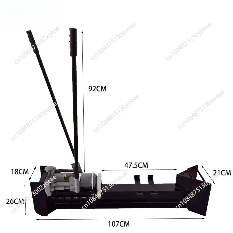 Adjustable hand wood splitter 12ton threaded rod hydraulic cutter for easy movement firewood processor