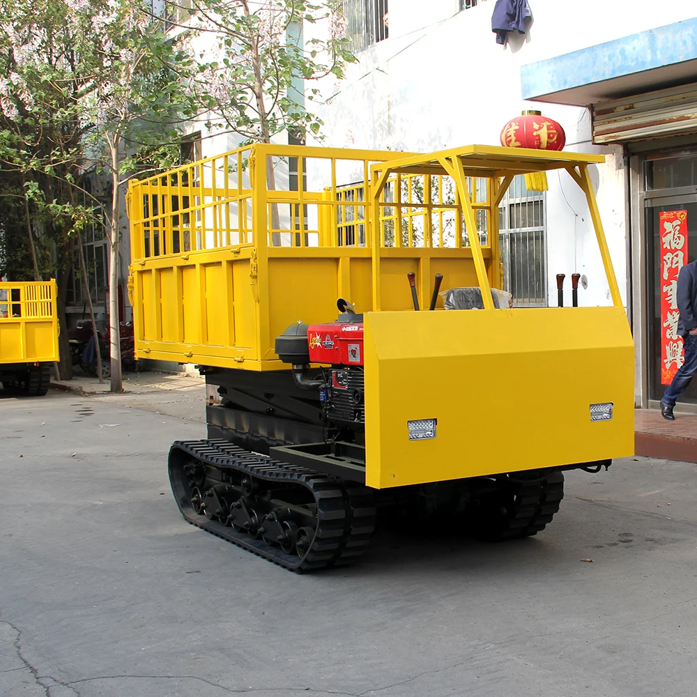 Customized Self-unloading Mountain-Climbing Rubber All-terrain Crawler Transport Vehicle Heavy-Duty Hauler Small Hydraulic Crawl