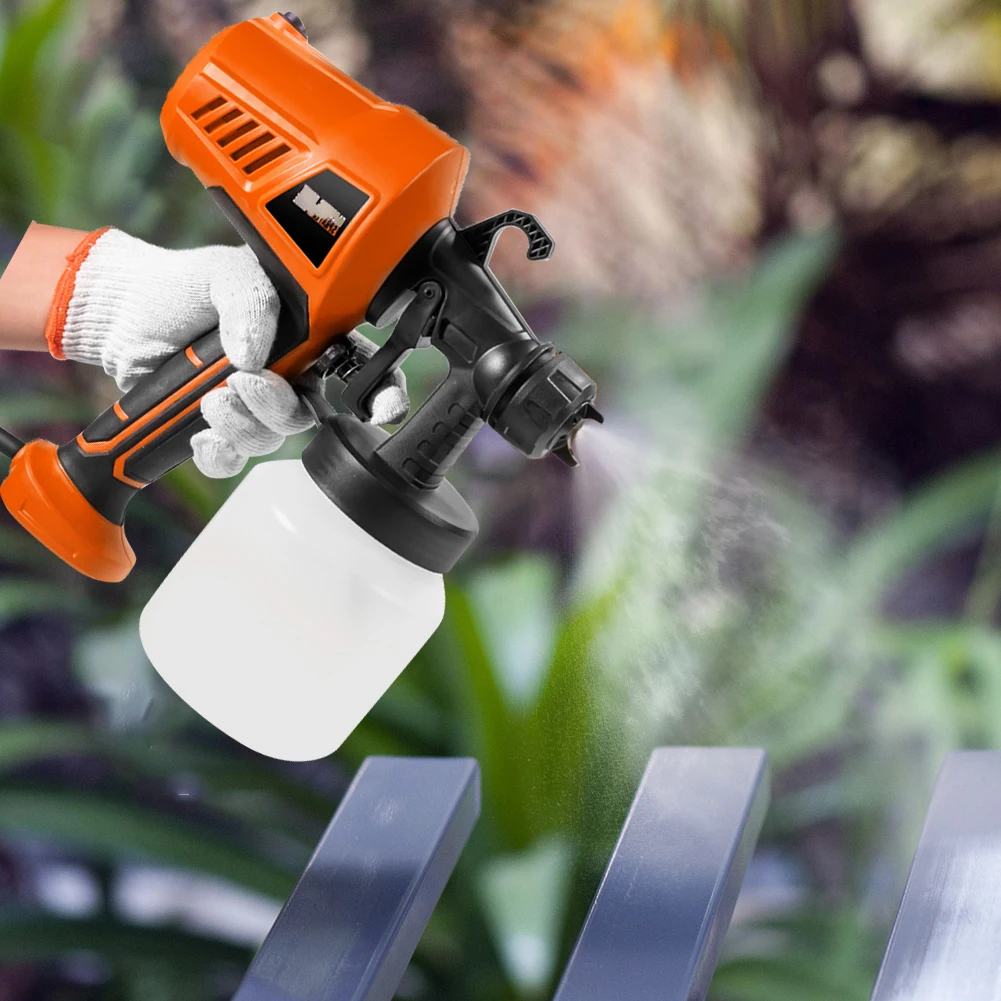 Pistola a spruzzo ad alta potenza da 500 W Pistola a spruzzo wireless da 800 ml con controllo del flusso del vaso di vernice per mobili/pareti/recinzioni/auto