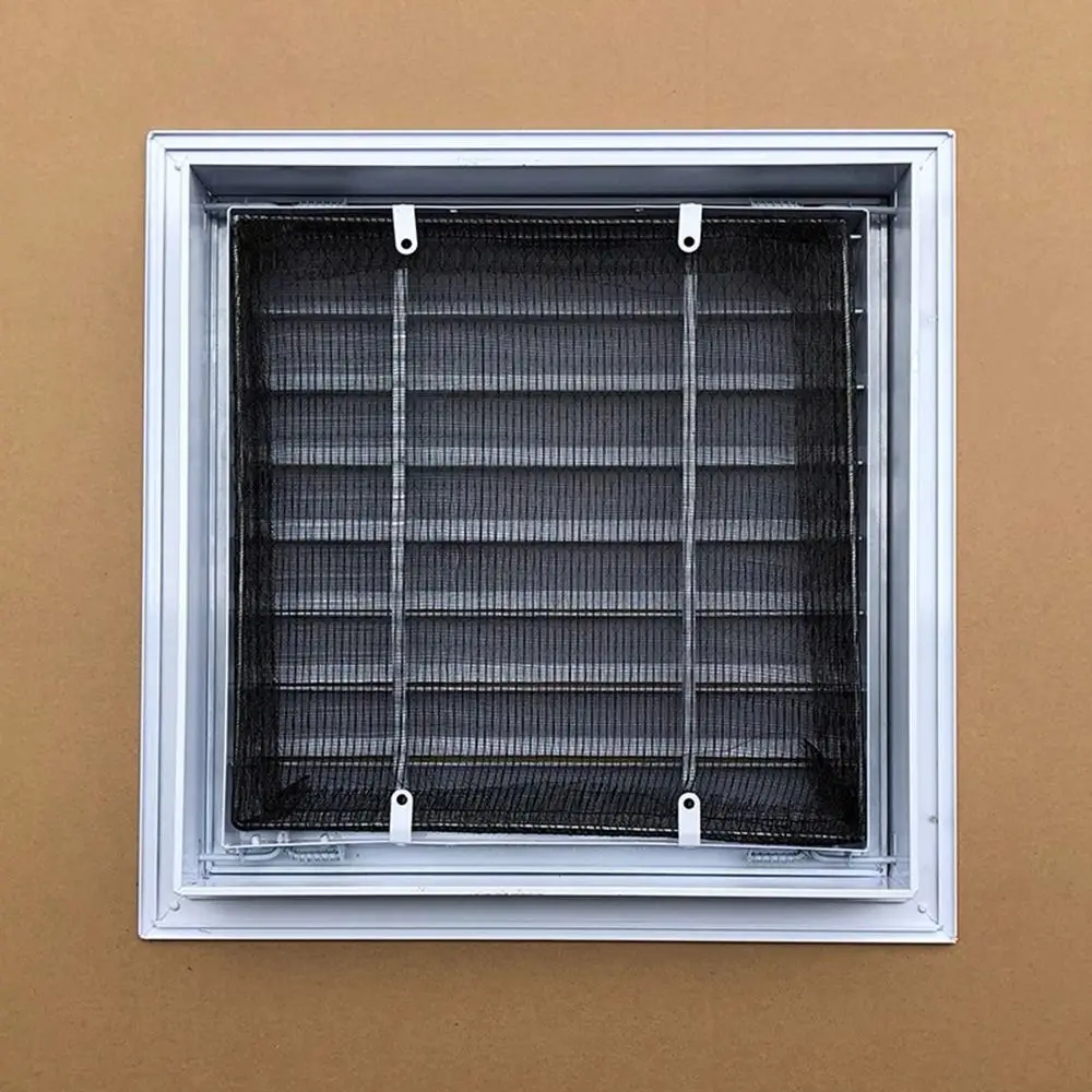 New Aluminum Alloy Air Vent Grille Square with Mesh Gable Vent White Return Air Grill Useful Vent Cover Exterior Walls