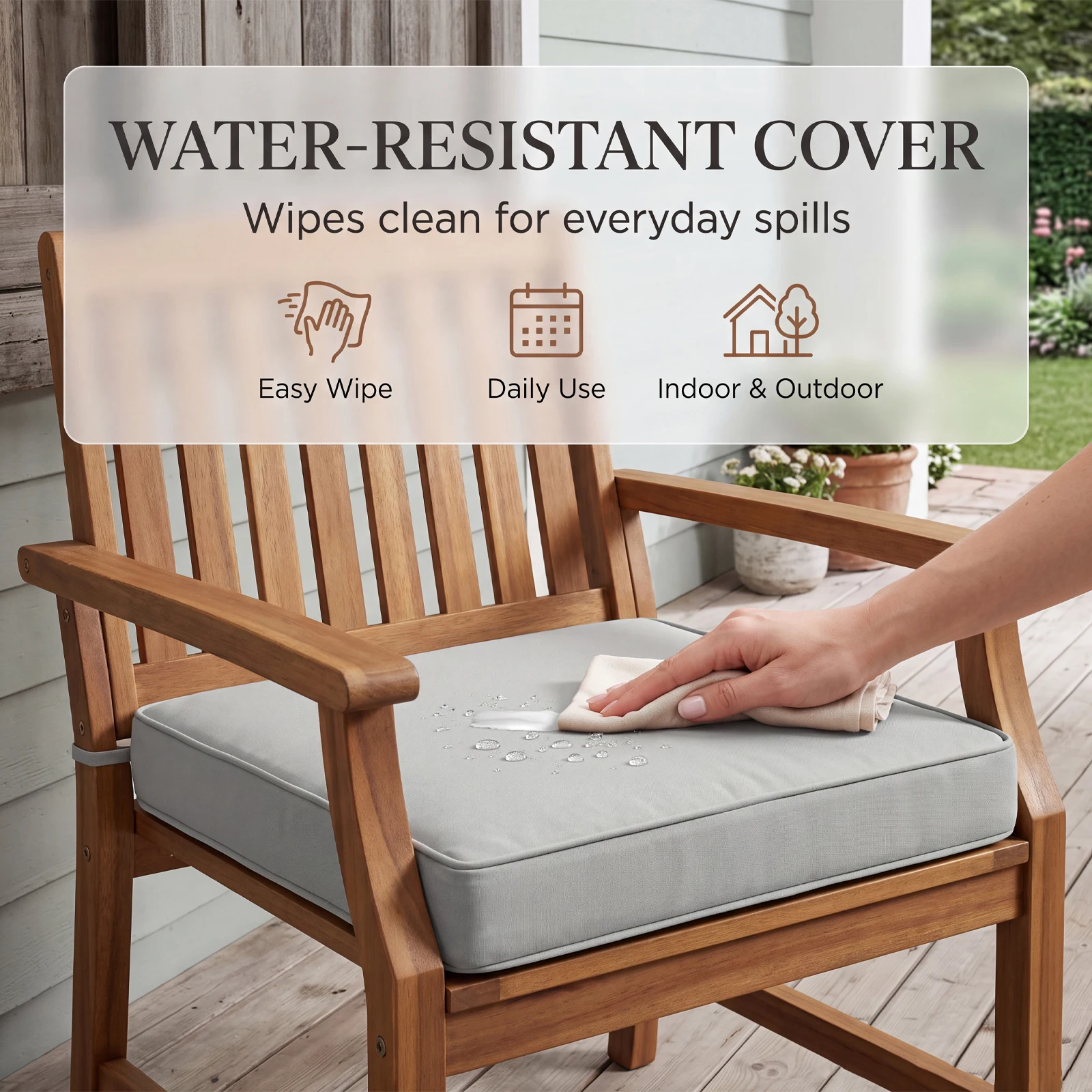 Custom Waterproof Fabric Seat & Back Cushions Garden Benches Rocking Chair Cushion Waterproof Non-slip Fade-resistant