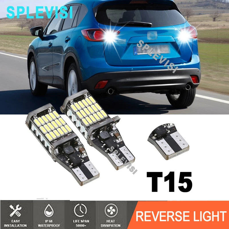 

2x DC9-16V T15 W16W High Brightness 4014 SMD LED Reverse Bulbs 6000K HID White For Mazda CX5 2012 2013 2014 2015 2016 2017