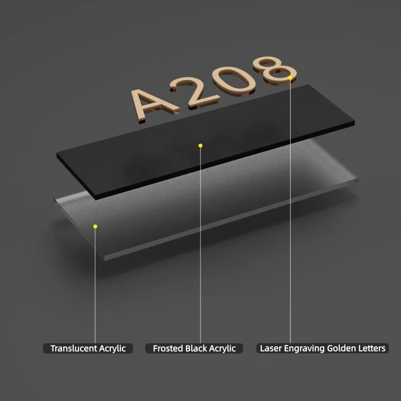 تخصيص الاكريليك الحديث رقم المنزل لوحة باب المنزل لشقة فندق مقهى بار مطعم مكتب غرفة تسجيل لوحة ديكور المنزل #3