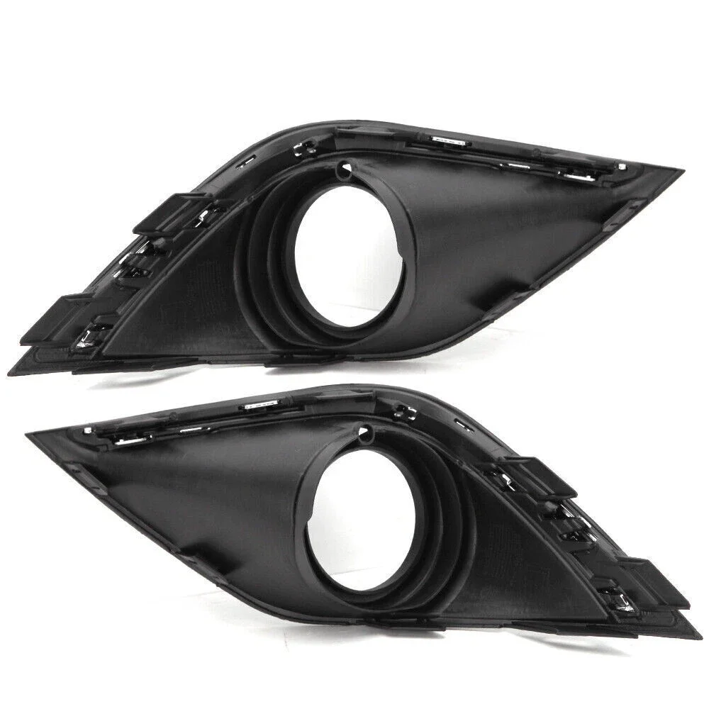 2pcs Front Bumper Fog Light Bezel Cover Shell Lamp Frame with Chrome Trim for Mitsubishi Outlander 2016-2019