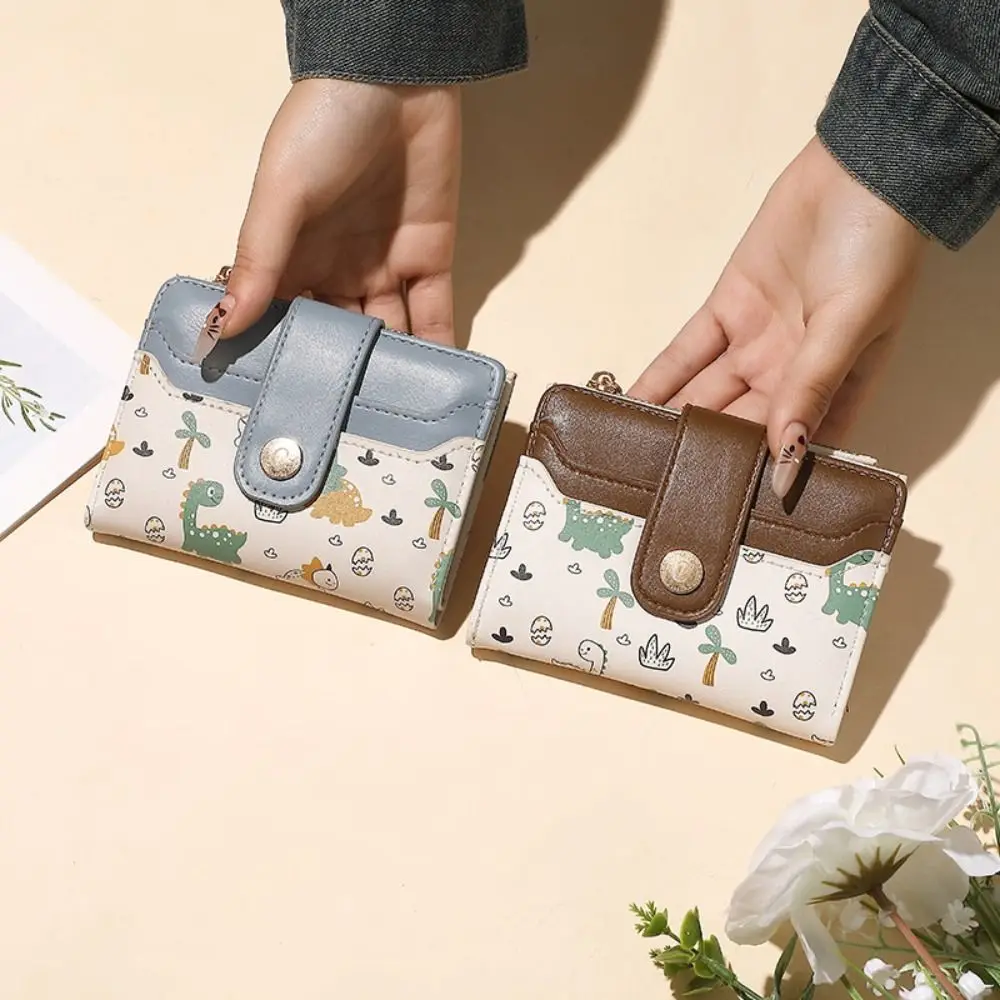 

New PU Leather Women Short Wallet Hasp Design Multi-Cards Cartoon Coin Purse 8 Colors Card Bag Holder Women Girls