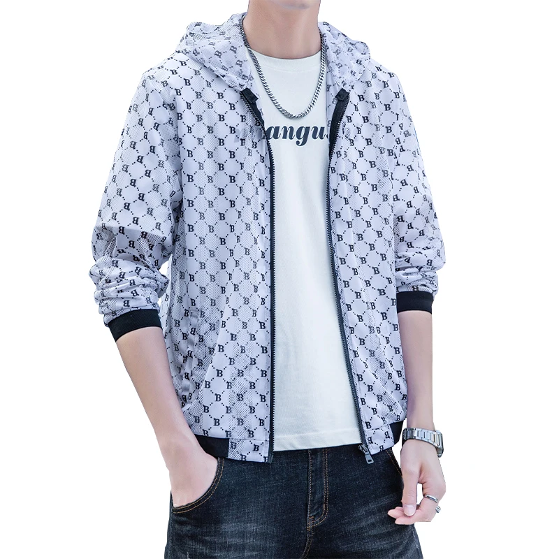 Summer New Men's Thin Hooded Jacket Korean-style Trendy Sun Protection Casual Top Large Size 5XL Quick-dry Clothes Drop Shipping