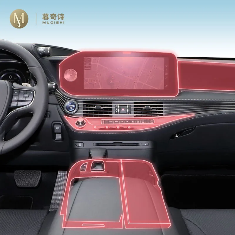 

MUQSHI pre cut Car interior gearbox panel TPU protective film screen anti scratch repair Stickers For Lexus LS 500 2021-2024