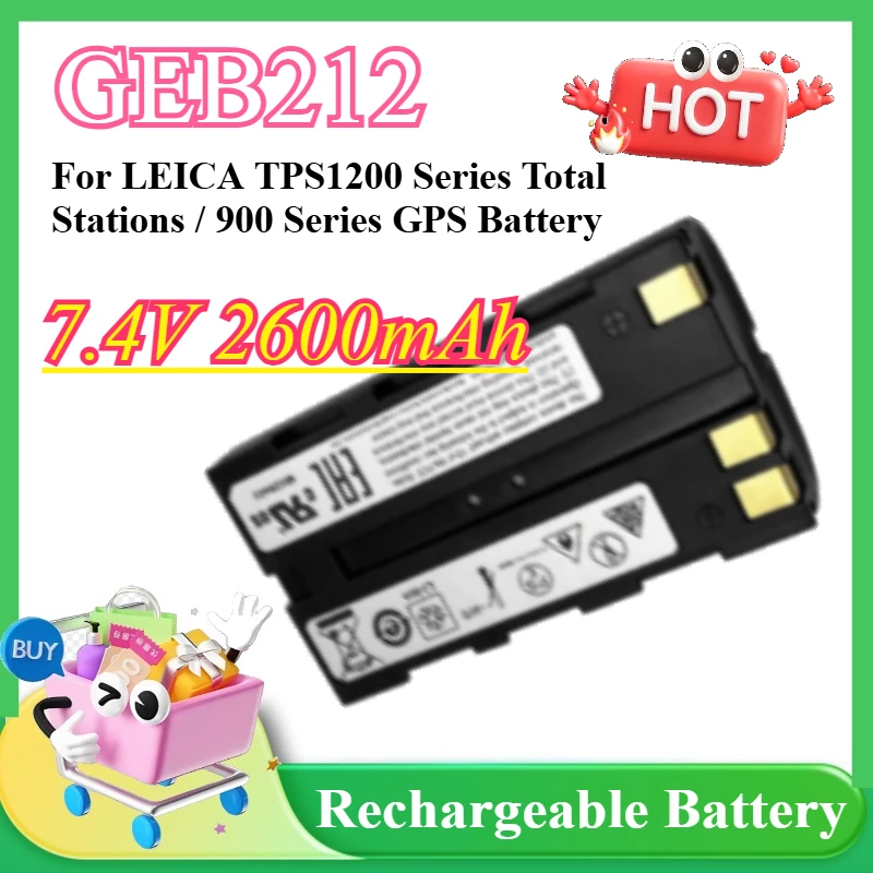 

Новая высококачественная батарея GEB212 7.4V 2600mAh для тахеометров LEICA серии TPS1200 / GPS-приемников серии 900 7.4V 2600mAh