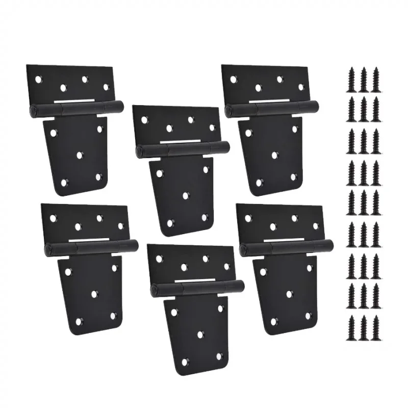 2pcs heavy Duty Door Hinge 3.5 Inches 8.9 Cm Black Barn Door Hinge Square Barn Hinge Shed Wood Fence Gate