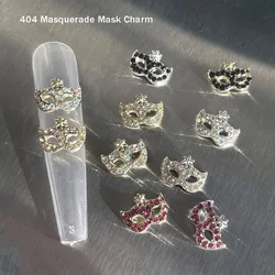 -Masquerade- Glamorous Full Diamonds Mask Charms Banquet Lead Eye-Catching Mask Alloy Stylish Sexy Lady Nail Tip Trinkets 404art