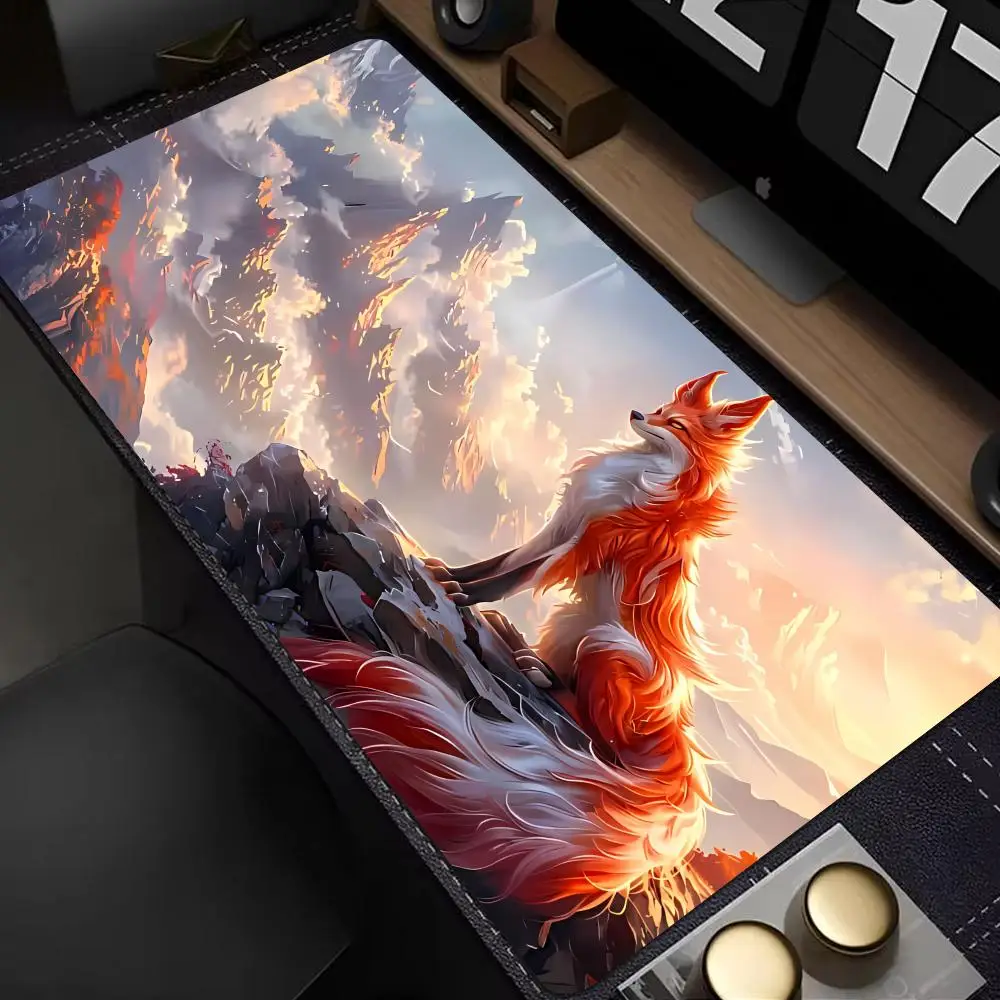 

Cute Cartoon Fox Large Gaming Mouse Pad Computer Laptop Mousepad Keyboard Desk Mat PC Gamer Mouse Mat XXL Office Kawaii XAXC