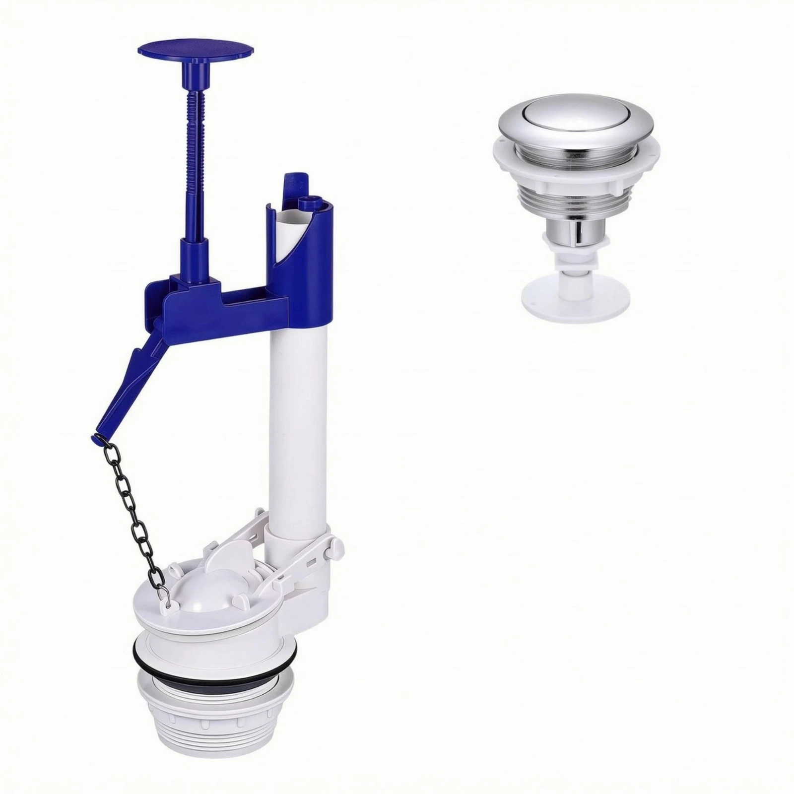 Toilet Cistern Flush Valve 2-Inch Adjustable Flush Valve Assembly Bathroom Fitting Easy Installation Plumbing Part Long-Lasting