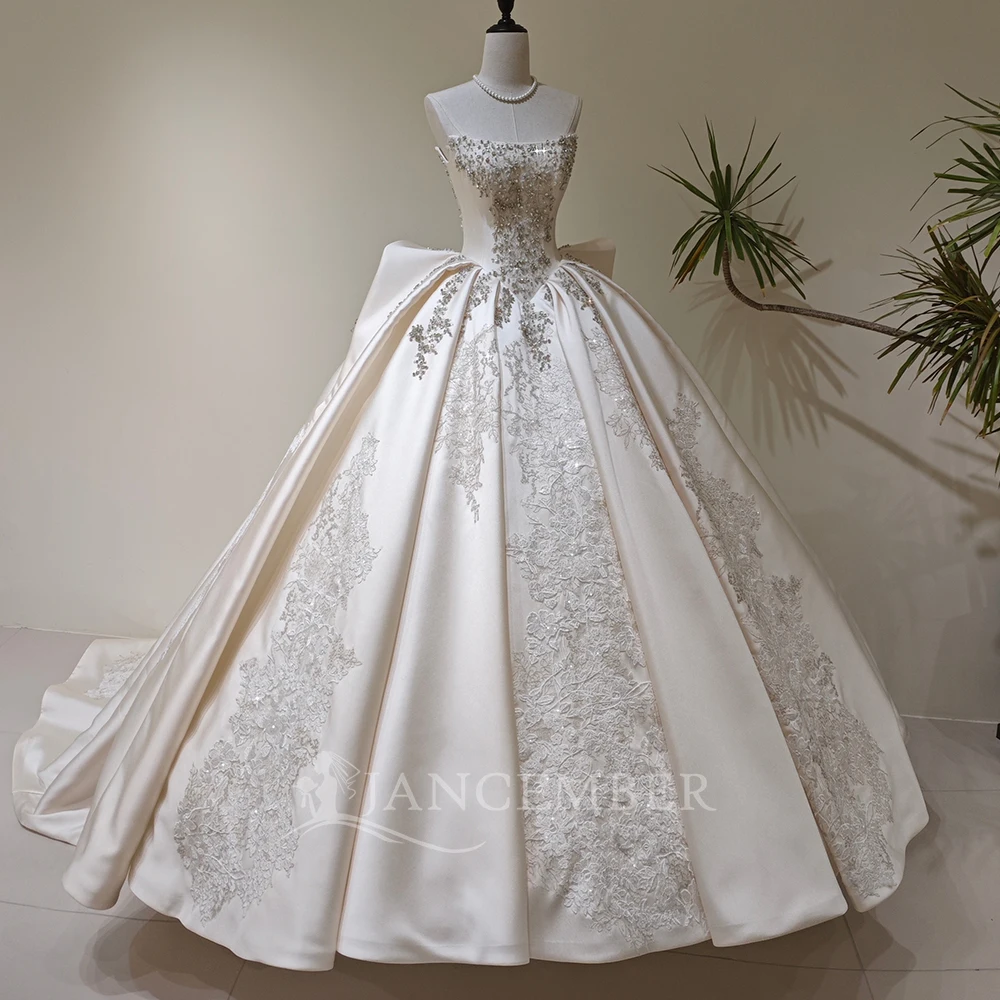 Promotion Wedding Suits For Women Sequins Sleeveless Backless Lace Up Back Customized Floor-Length vestidos de novia boda
