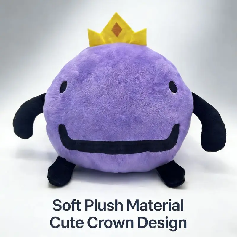 

Wemmbu Plush Toy Purple Yellow Crown Soft Stuffed Doll Mcyt Game Periphery For Game Lovers Home Decoration Collection